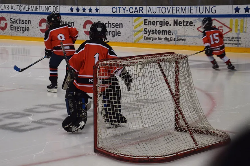 junge Eishockey-Spieler beim Spiel